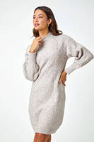 Robe pull en coton 100 % pour femme, personnalisable, coupe ample, pour printemps-automne, longueur mini, manches longues, tricot torsadé épais, vente en gros
