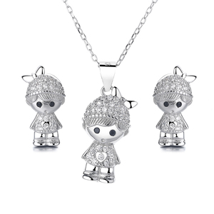 925 in argento Sterling romantico carino per ragazze e bambini ciondolo zircone in pietra rodiato gioielli per matrimoni feste regalo - Product Image 1