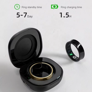 Anillo Inteligente SHR Health Care Q9, Monitor de Ritmo Cardíaco, Sueño y Actividad, Multideporte, GPS, Control por Aplicación, Aleación de Titanio, IP67 - Product Image 1