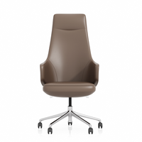 Chaise de Direction en Cuir Direct Usine, Nouvelle Chaise de Bureau Pivotante à Dossier Haut Personnalisable avec Design Ergonomique et Accoudoirs Métalliques