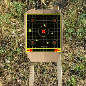Pegatinas de objetivo de tiro de 12x13.2 pulgadas, de 5 puntos de impacto, con rejilla precisa, autoadhesivas, de alta visibilidad, accesorio de entrenamiento de tiro, ¡gran oferta! - Product Image 1