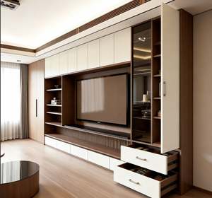 Customized TV Cabinet <b>Living</b> <b>Room</b> Furniture Modular Combination With Storage <b>Shelves</b> and Drawers Factory Direct Sale - Product Image 2