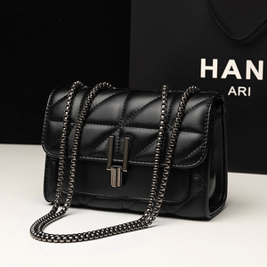 Bolso de Hombro Oujia de Moda, Tipo Bandolera, con Diseño de Rejilla, Cierre de Cremallera, Cadena y Material de PU, para Mujer, Todas las Temporadas - Product Image 5