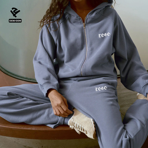 F5694 Quần Áo Các Nhà Sản Xuất Tùy Chỉnh Zip up Hoodie Sweatpants Phù Hợp Với Thiết Lập Hai Mảnh Thiết Lập Phụ Nữ Quần Áo Tracksuit Cho Phụ Nữ - Product Image 1