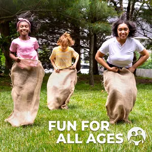 Pesta penting! Set permainan ikatan keluarga musim panas: kantung rami kompetisi tas lompat untuk 8 pemain