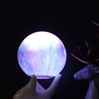 Lampe de table moderne en PVC imprimé en 3D télécommandée au clair de lune écologique 16 couleurs pour alimentation CC rechargeable de la pièce