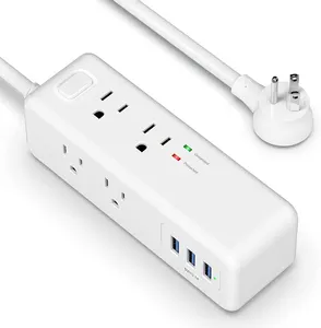 Baru desain peralatan pribadi ekstensi standar AS memimpin strip daya USB 8 outlet 3 USB