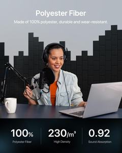 Confezione da 18 Pannelli Acustici Neri ad Alta Densità Autoadesivi a Mattoni Insonorizzanti da Parete per Home Studio Moderni per Uso Esterno e Soggiorno - Product Image 4