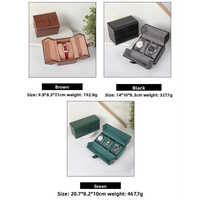 Boîte à montres en cuir de vachette faite à la main, double ouverture, multi-emplacements, personnalisable en usine, emballage cadeau pour homme avec logo