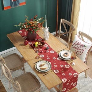 Nappe de Noël Harmonie personnalisée en gros Tissu Motif Impression Décoration de table Linge de maison Chemin de table de Noël - Product Image 3
