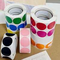 Rouleau d'étiquettes en papier enduit de points colorés Autocollant d'étanchéité rond Classification Étiquettes vierges Autocollants