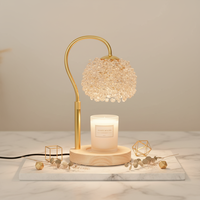 Hisummer Elektrische Kerzenwärmer-Lampe mit Timer, Dimmbar, Höhenverstellbar, 2 Glühbirnen, Holz- & Kristallglas-Kerzen