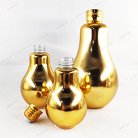 Bouteille en verre en forme d'ampoule avec logo personnalisé, pot en verre unique en forme d'ampoule vide avec bouchon à vis pour emballage cadeau de boissons et spiritueux