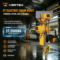 Palans électriques à chaîne double 2T avec moteur en cuivre, chariot à faible hauteur de plafond, certification CE