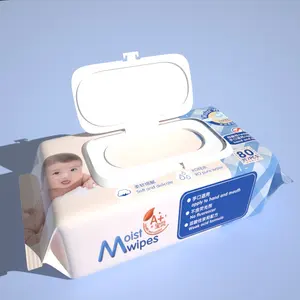 80PCS High Quality Non Woven Baby Cleaning Wipes Pure Water Wipes Custom Private Logo Household