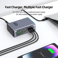 Adaptateur de chargeur de bureau électrique WLX-F8L 660W avec 2 ports USB et 6 ports Type-C, PD 3.0 QC3.0 5V/3A, charge rapide pour téléphone, ordinateur portable et écouteurs