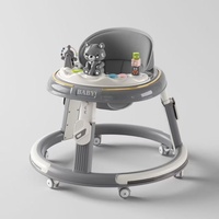 Marche-bébé pour tout-petits de 6 à 18 mois avec capacité de charge de 10 kg, cadre pliable, plateau musical et frein intégré