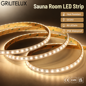 ไฟแถบซาวน่า SMD3030 DC24V 80LEDs/m IP68 9.6W มุมลำแสง 120 องศา แบบยืดหยุ่น สีเดียว สำหรับศูนย์สุขภาพ - Product Image 1
