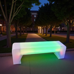 Panca da Esterno Personalizzata con Illuminazione LED RGB a Colori Variabili, Seduta in Plastica per Bar, Pub, Parchi e Giardini, Panche di Lusso per Patio - Product Image 4
