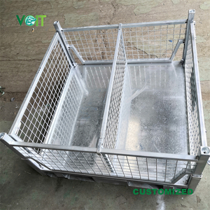 Returnable công nghiệp <span class=keywords><strong>Stackable</strong></span> kim loại cứng nhắc dây lưới Pallet stillage lồng cho ngành công nghiệp ô tô - Product Image 3