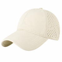 Casquettes de baseball personnalisées en nylon vierges à 6 panneaux, imperméables, avec boucle coulissante, dos extensible en maille perforée au laser