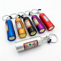 Porte-clés LED en forme de bouteille d'azote NOS, mini pendentif en alliage d'aluminium pour clés de voiture, décoration automobile JDM, cadeau - Vente Flash