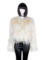 YR082A Manteau en fourrure de chèvre et d'agneau véritable pour femmes, accepte la fabrication sur mesure, veste en peau de mouton, manches longues