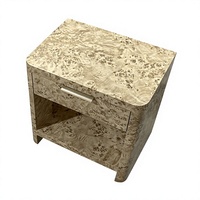 Table de chevet moderne à 1 tiroir, aspect bois de palisandre, rangement ouvert durable, pour salon, chambre, hôtel et entrée