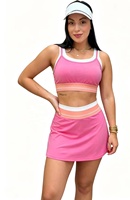 Ensemble de survêtement sport Dry Fit PremiumClothing avec logo, haut et jupe, ensemble jupe de yoga sans couture, tenue de gym, Aloe Yoga Pilates