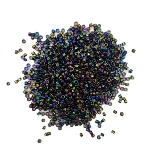 YJ Wholesale High Quality Lustered Laser Black Glass Mini Seed Beads For Embroidery and Jewelry Making DIY Accessories