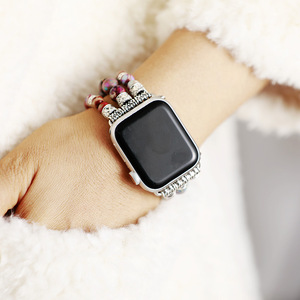 Correa de Reloj Apple con Cuentas de Piedra Natural, Correa Elástica de Color Monet Picasso, Accesorio de Moda para Reloj Inteligente Apple - Product Image 3
