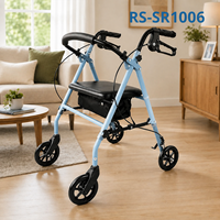 Déambulateur pliant Relaxsmith SR1006-B en acier au carbone pour personnes âgées, certifié CE, hauteur réglable, capacité de charge 150 kg