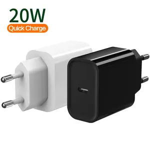 CE GS RHOS Certified EU Plug 20W PD Wall Adapter Charger Type C Portable mobile phone Charger