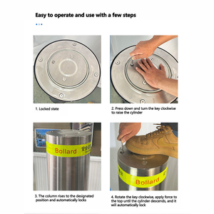 Bolardo hidráulico semiautomático de personalización, bolardo antiembestida retráctil, <span class=keywords><strong>canales</strong></span> aplicables, parques, calles peatonales - Product Image 3