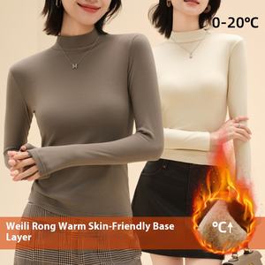 Biancheria intima <span class=keywords><strong>termica</strong></span> da <span class=keywords><strong>donna</strong></span> con collo mezzo alto, tinta unita, <span class=keywords><strong>t</strong></span>-<span class=keywords><strong>shirt</strong></span> calde e Slim-Fit di alta qualità per la primavera-autunno - Product Image 4