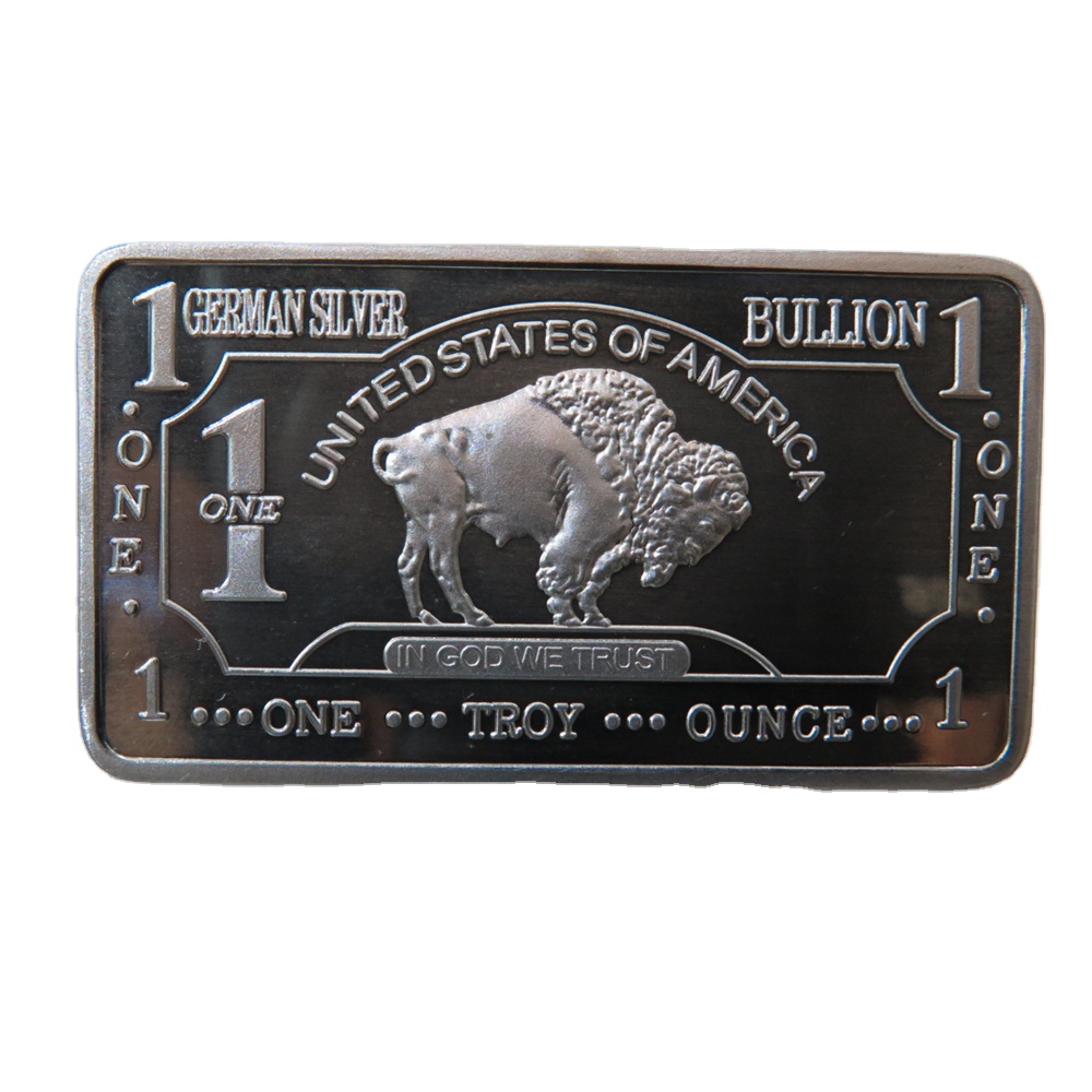 Pemberat Kertas Perak Mint Jerman 1 Mainan Ounce Buffalo German Silver Bullion Bar Koleksi Koin