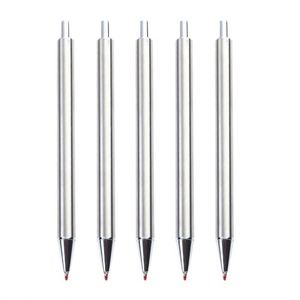 No Clip Minimalist All Stainless Steel Click Gel <b>Pen</b>, Seamless Brushed Metal <b>Retractable</b> Signature <b>Pen</b> Custom Laser Logo - Product Image 1