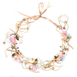 Serre-tête Couronne de Fleurs en Perles, Accessoires <span class=keywords><strong>Cheveux</strong></span> Mariée et Demoiselle d'honneur, Coiffe de Mariage Faite Main <span class=keywords><strong>avec</strong></span> Nœud Papillon Tendance - Product Image 5
