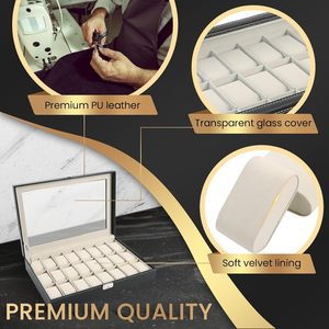 กล่องใส่นาฬิกาหนัง PU แบบ 6 ช่อง 12 ช่อง 24 ช่อง หรูหราสั่งทำพิเศษ - Product Image 3