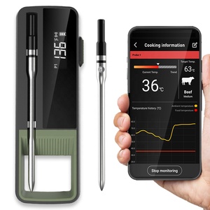 Thermomètre numérique intelligent <span class=keywords><strong>sans</strong></span> <span class=keywords><strong>fil</strong></span> <span class=keywords><strong>Bluetooth</strong></span> étanche pour cuisine et barbecue avec 2 sondes alimentaires pour usage domestique - Product Image 1