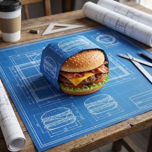 Feuilles de papier alimentaire jetables personnalisées en gros, imprimées, enduites de PE, résistantes à la graisse et à l'eau, pour hamburgers, frites et snacks - Product Image 1