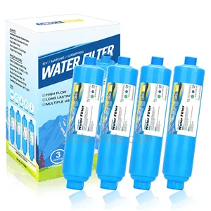 NSF Certified Reduces Lead Fluoride Bad Taste For Ideal RV Garden Pets And Marine Use 4 Pack Inline RV Water Filter