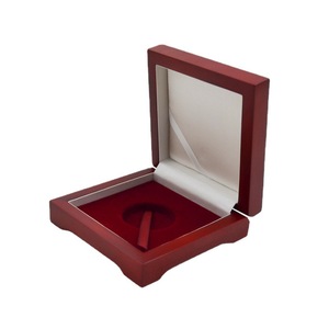 Boîte à monnaie en bois rectangulaire en bois de caoutchouc, emballage cadeau fait main, couvercle rabattable, insert en velours rouge YHB 0070 - Product Image 3