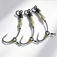 Kit de pêche à la mouche RYOBI 3 pièces Spinner Rig Ronnie Rig pour la pêche en rivière, hameçons barbelés en acier allié HBH super résistants, accessoires pour la pêche à la carpe