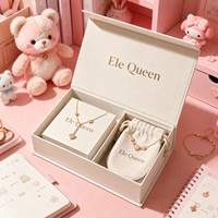 Boîte d'emballage de bijoux de luxe personnalisée, boîte cadeau rigide magnétique avec logo, pochette en velours et inserts pour collier et bracelet