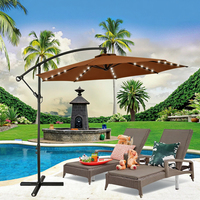 Parasol de patio de parc de jardin de conception moderne éclairage LED parapluie extérieur de banane pour le mobilier extérieur
