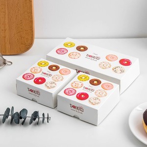 Mini Donut Packaging Box Logo Papel de arte impreso para Sugar Baby Food con relieve y laminación mate/brillante - Product Image 6
