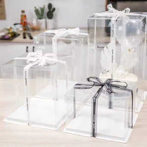Wholesale Factory Custom Different Size Transparent PET Cake Box for Wedding <strong>Birthday</strong> Party - Product Image 4