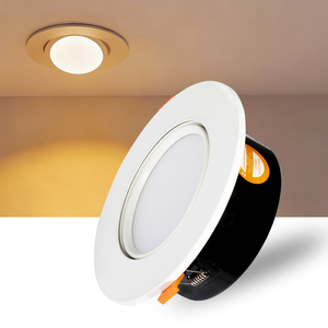 6 inch ETL Gimbal <span class=keywords><strong>Led</strong></span> Downlight CCT có thể điều chỉnh 120V lõm Trần vòng trắng TRIM có thể điều chỉnh Bảng điều chỉnh nồi ánh sáng - Product Image 1