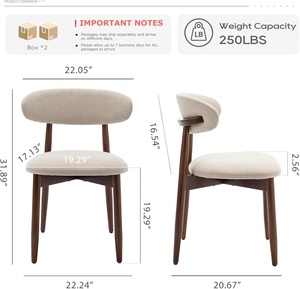 <span class=keywords><strong>Chaise</strong></span> de salle à manger de ferme moderne chaises d'appoint de cuisine rembourrées en tissu beige chevilles en pin meubles de maison - Product Image 5